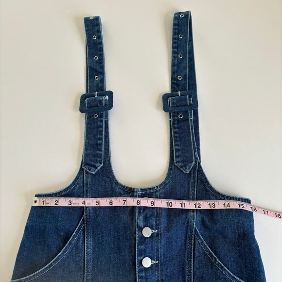 Cloud Ten Blue Denim Overall Casual Cotton Mini Dress Women’s Size Medium NWT - Picture 3 of 9